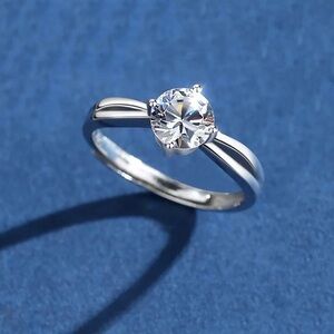 2022 NEW Fashion Moissanite Diamond 925 Real Silver Engagement Wedding R…